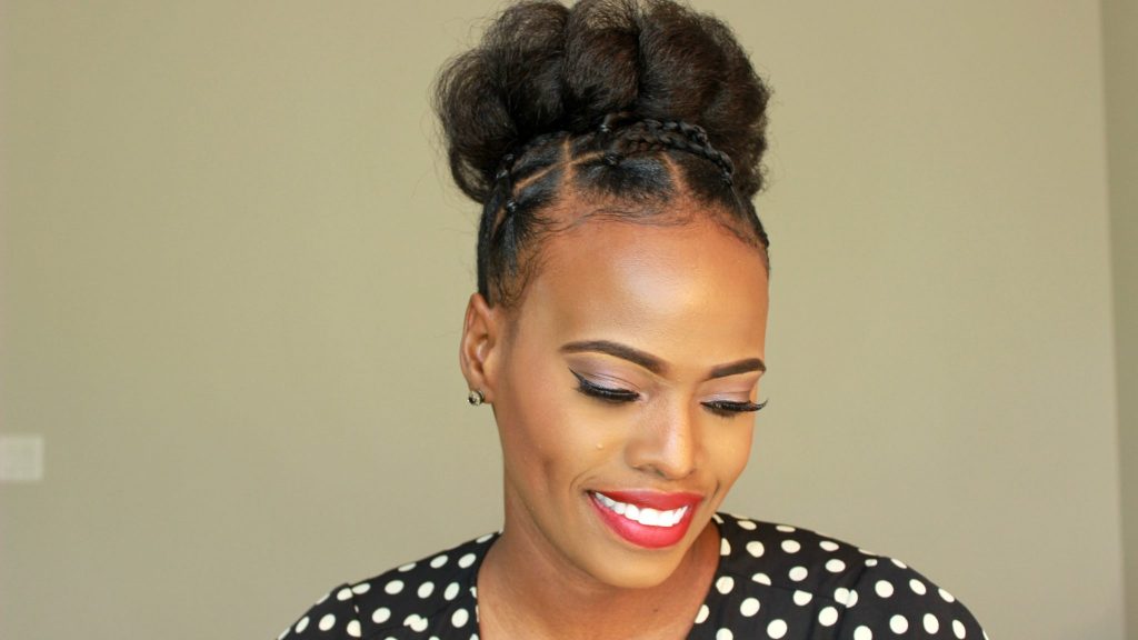 Holiday natural hair updo