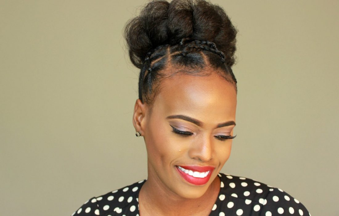 Holiday natural hair updo