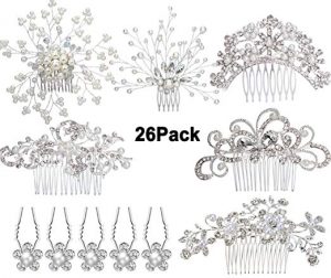 6pcs Bridal Wedding Hair Combs+20pcs