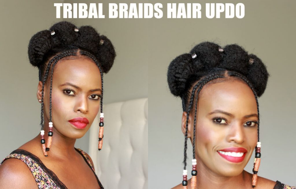 hair updo with tribal braids