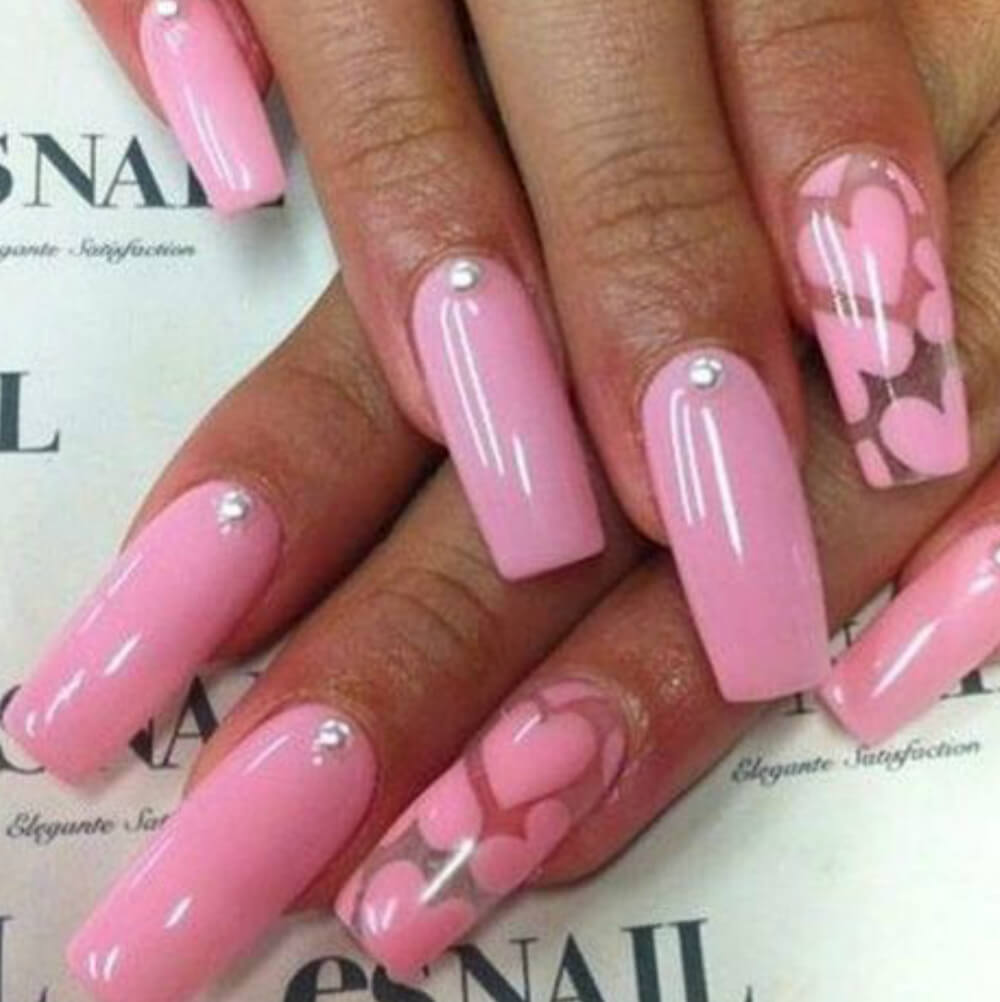 valentines day nails coffin