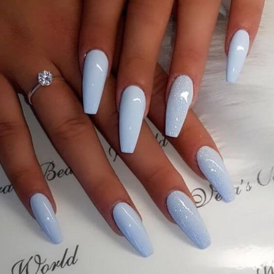 baby blue summer nail art