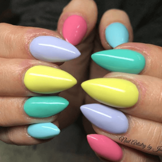 colorful spring nails