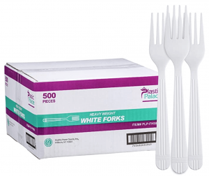 500 Count – Heavyweight Disposable White Plastic Forks