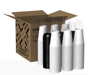 Amazon Brand - Solimo 12oz Paper Hot Cup with Lid