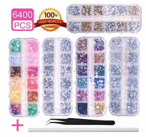6400pcs Nail Art Rhinestones Nail Crystal Gems