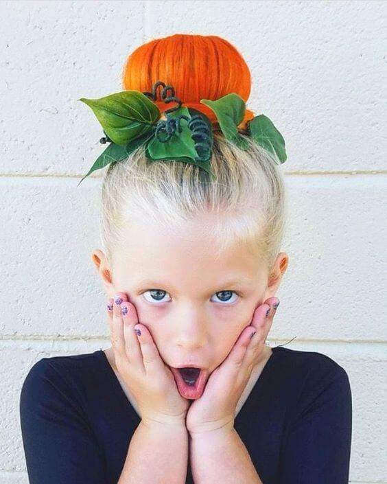 fall hair bun for kids