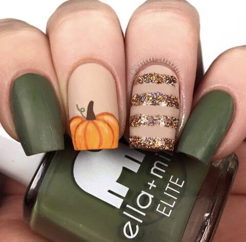 fall pumpkin nails