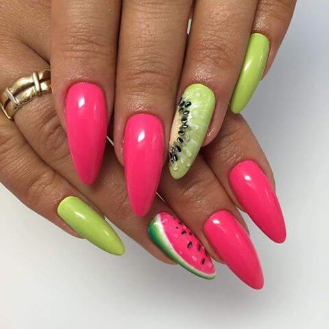 watermelon nails