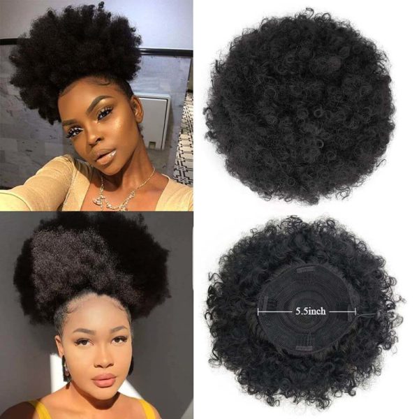 black afro puff ponytail