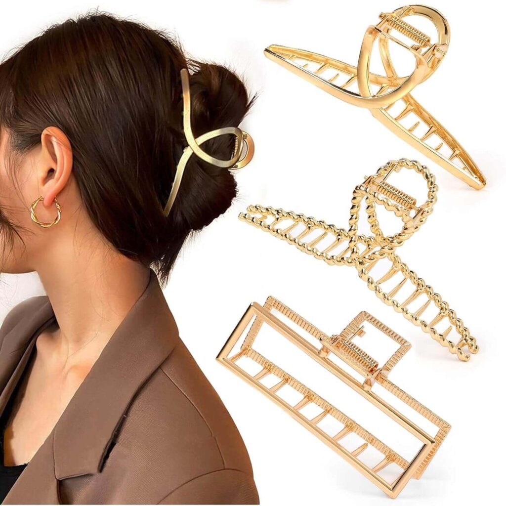 gold hair barrettes for adults